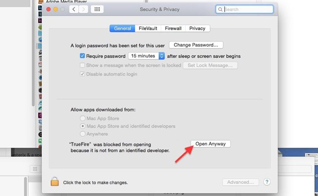 change security preferences on mac for unidentified developer